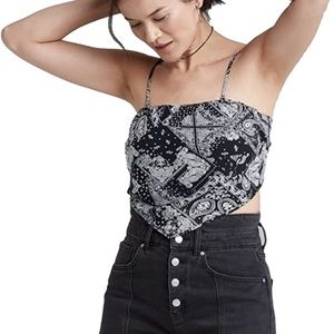 Tie-Back Bandana Print Scarf Tank Top